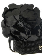 PINKO Pouch Flower Shoulder Bucket Bag Black