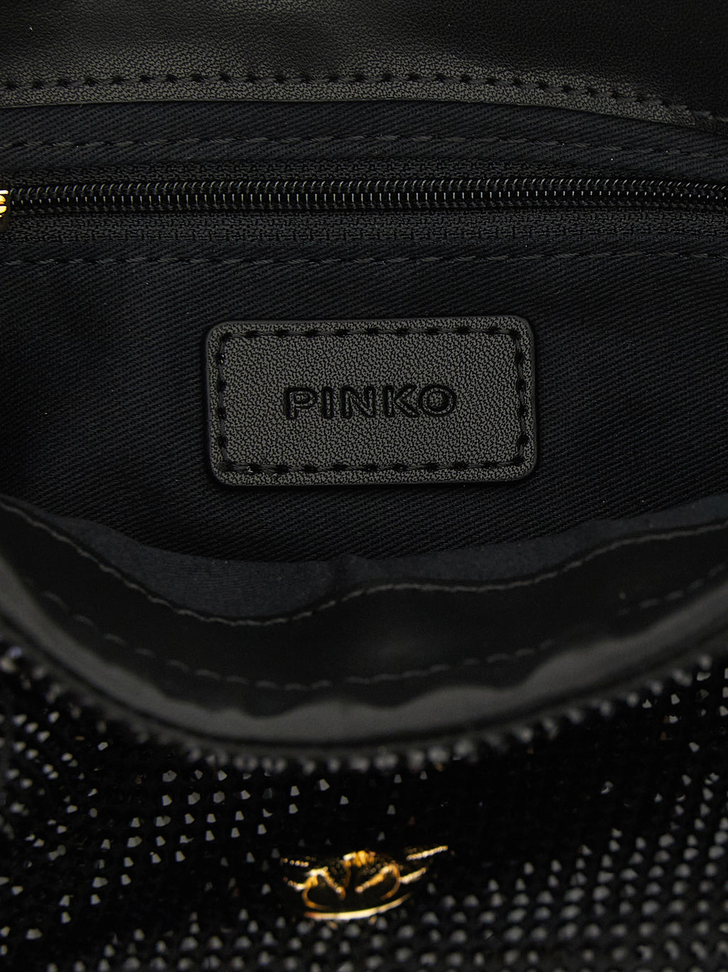 PINKO Pouch Flower Shoulder Bucket Bag Black