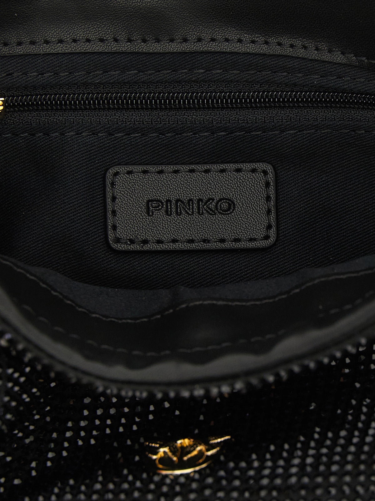 PINKO Pouch Flower Shoulder Bucket Bag Black