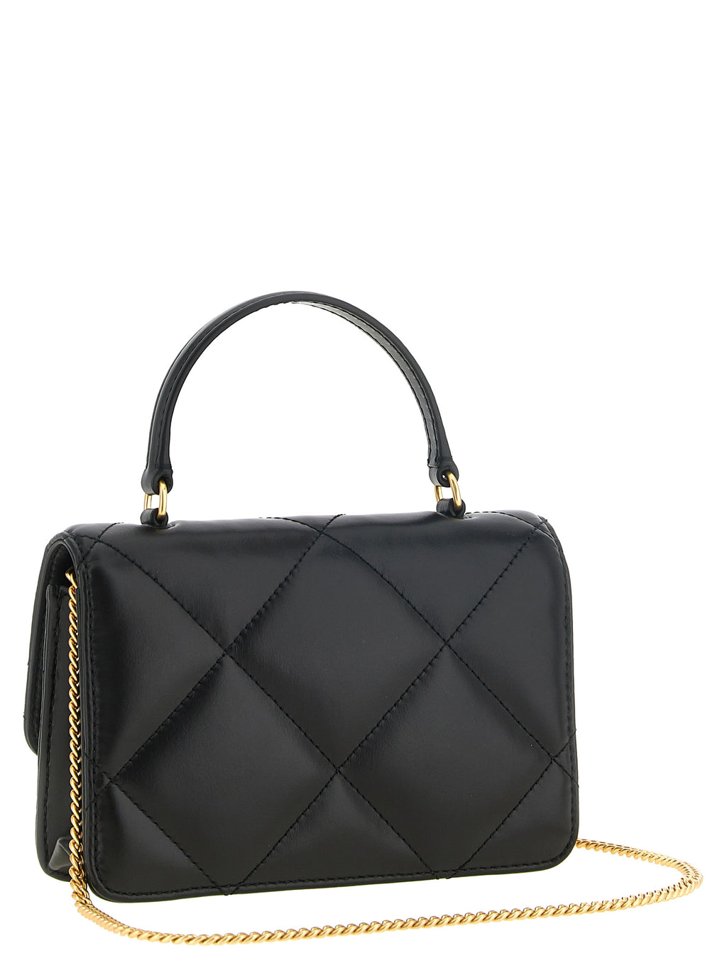 Tory Burch Mini Kira Diamond Quilt Top-Handle Crossbody Black