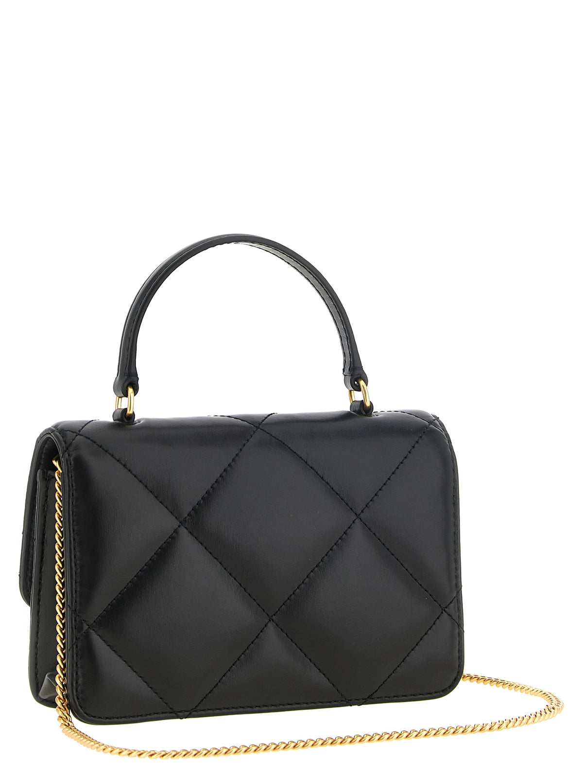 Tory Burch Mini Kira Diamond Quilt Top-Handle Crossbody Black