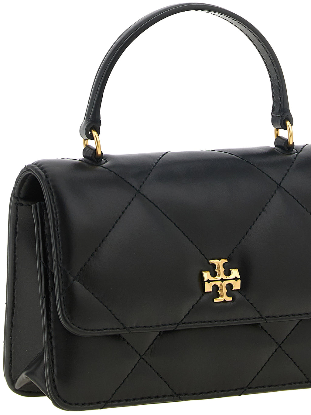 Tory Burch Mini Kira Diamond Quilt Top-Handle Crossbody Black