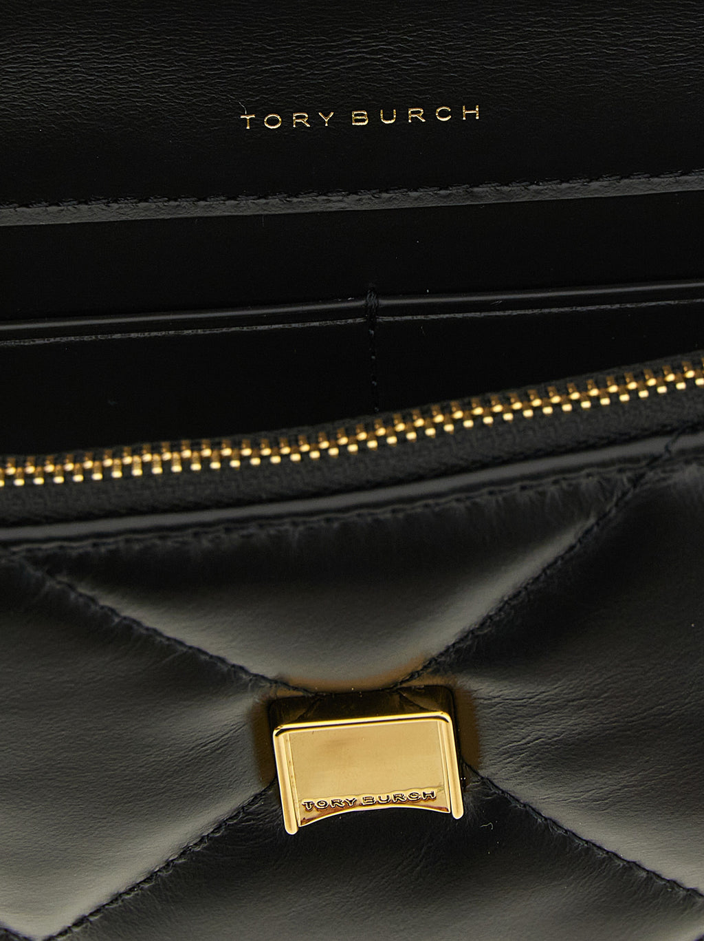 Tory Burch Mini Kira Diamond Quilt Top-Handle Crossbody Black