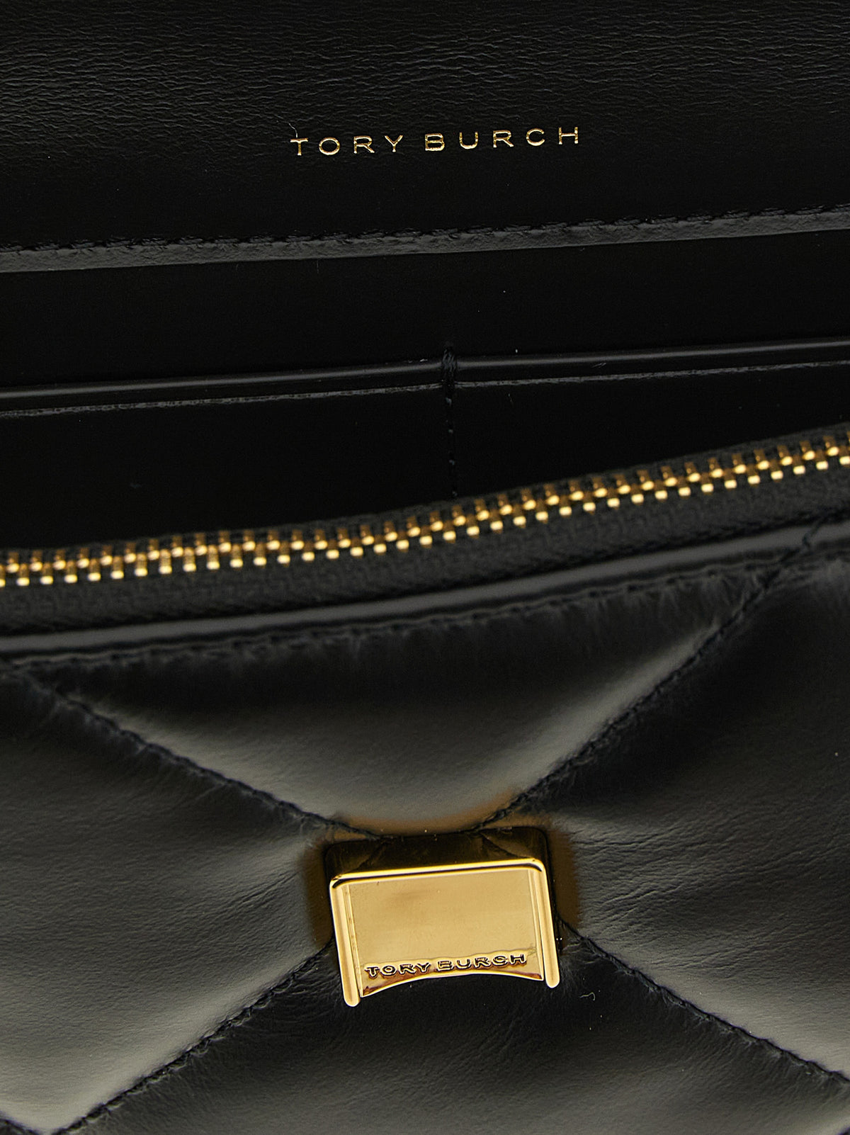 Tory Burch Mini Kira Diamond Quilt Top-Handle Crossbody Black