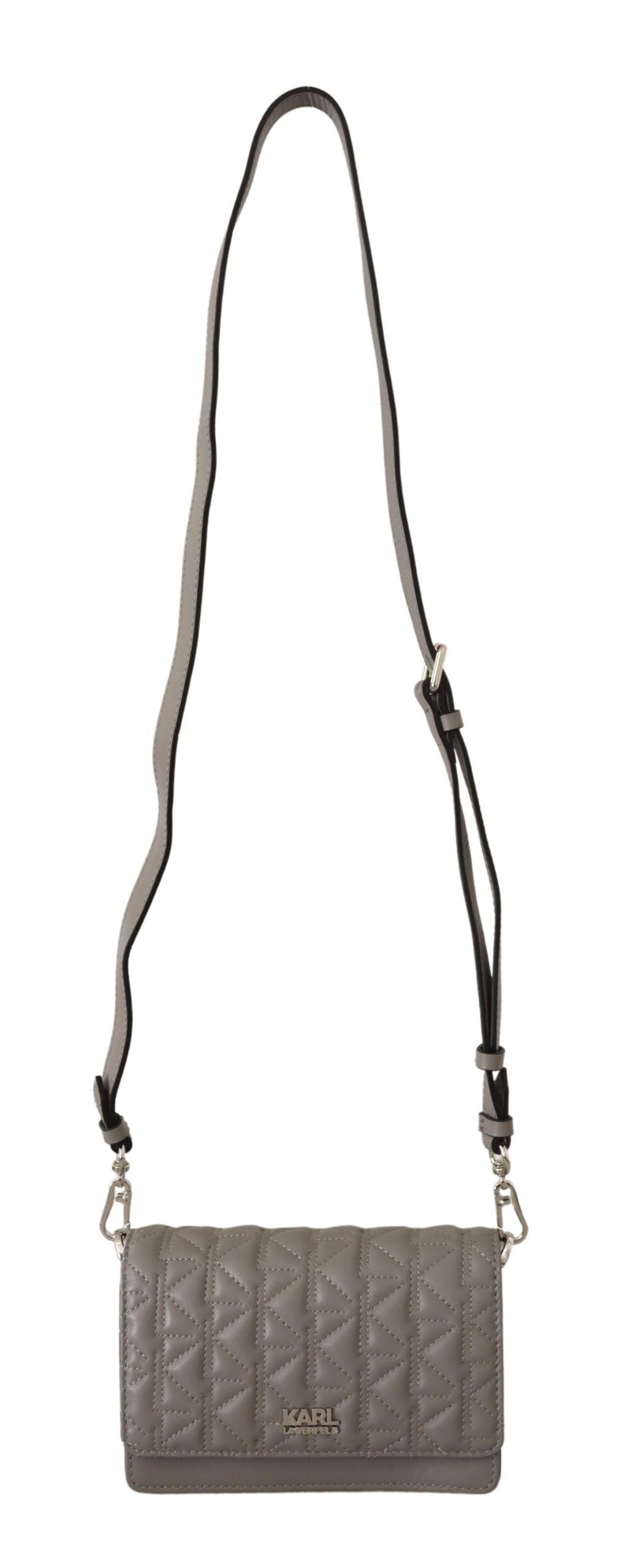 Karl Lagerfeld K/Kurl Quilted Crossbody Bag in Light Grey