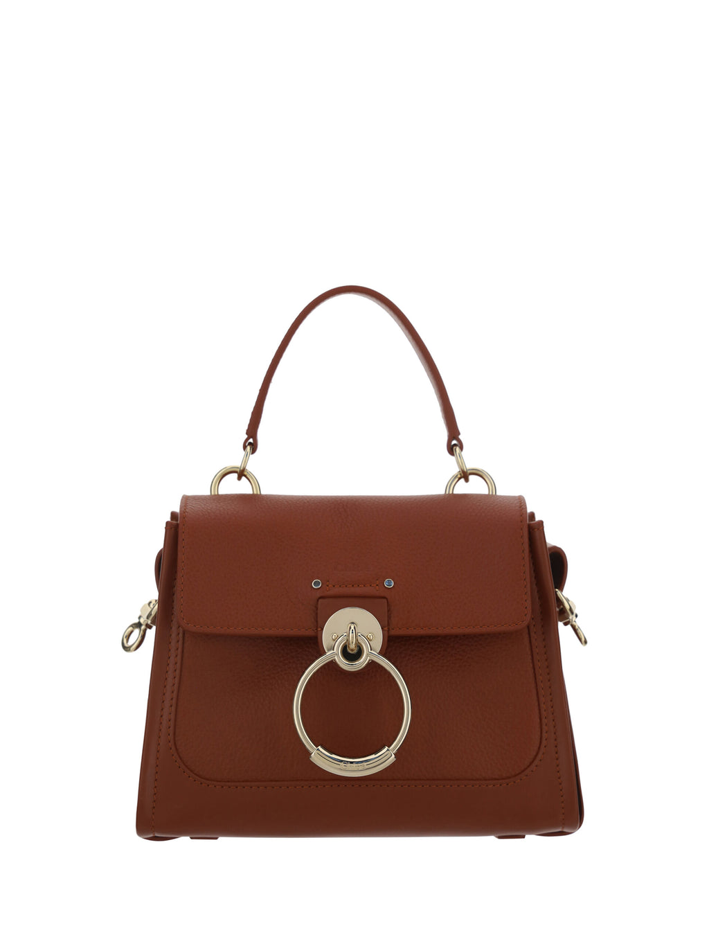 Chloé Tess Small Handbag Sepia Brown Calfskin