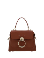 Chloé Tess Small Handbag Sepia Brown Calfskin