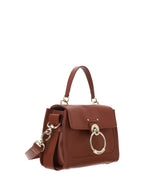 Chloé Tess Small Handbag Sepia Brown Calfskin