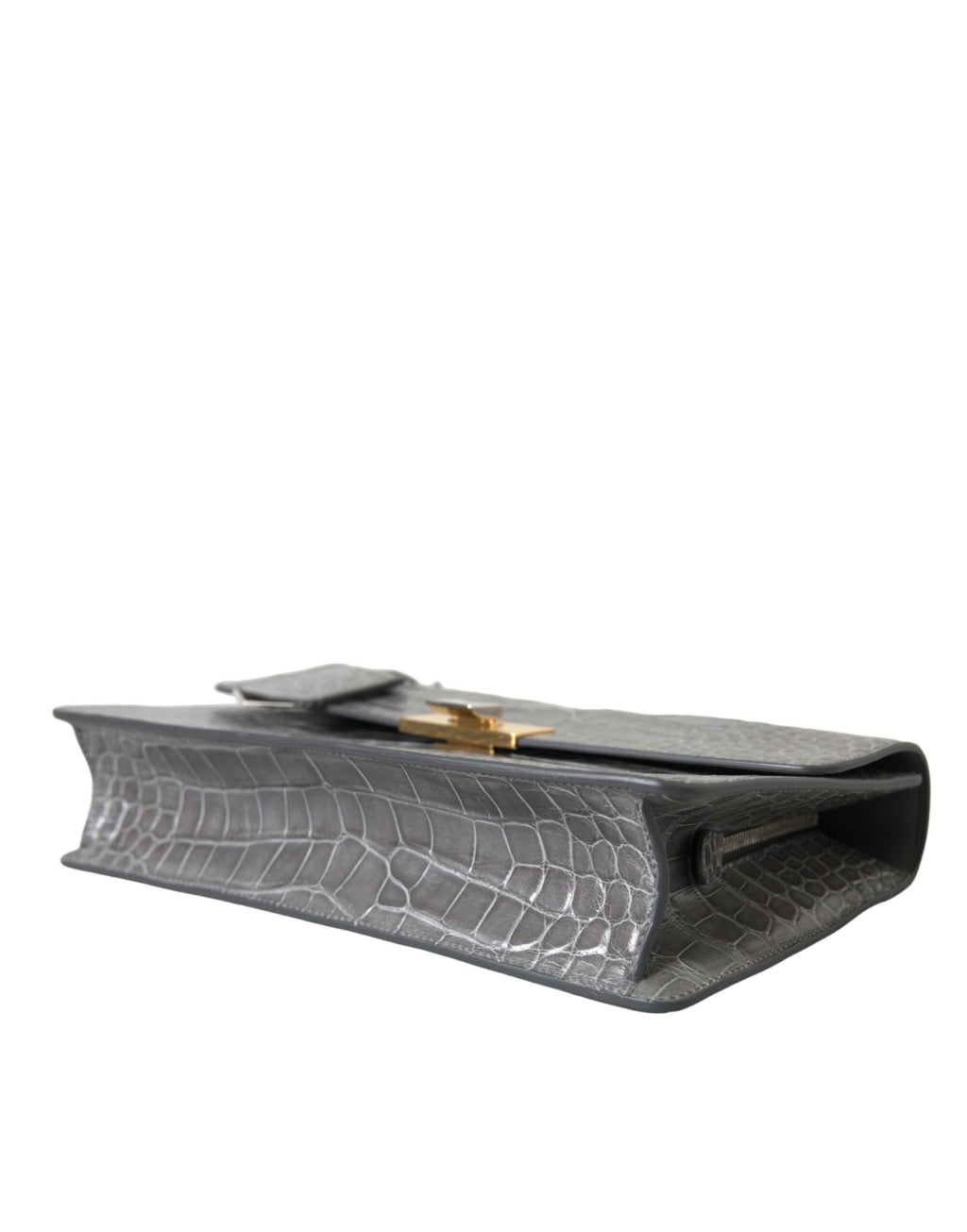 Balenciaga Le Dix Pochette Crocodile Shoulder Bag in Grey