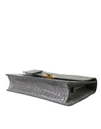 Balenciaga Le Dix Pochette Crocodile Shoulder Bag in Grey