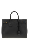 Saint Laurent Sac de Jour Medium Top Handle Bag Black Grained Leather YSL Logo