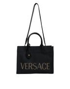 Versace Logo Tote Bag Black