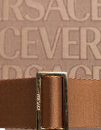 Versace Logo Jacquard Tote Bag Brown