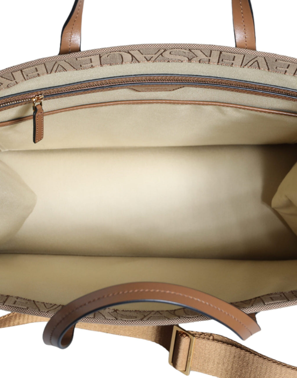 Versace Logo Jacquard Tote Bag Brown