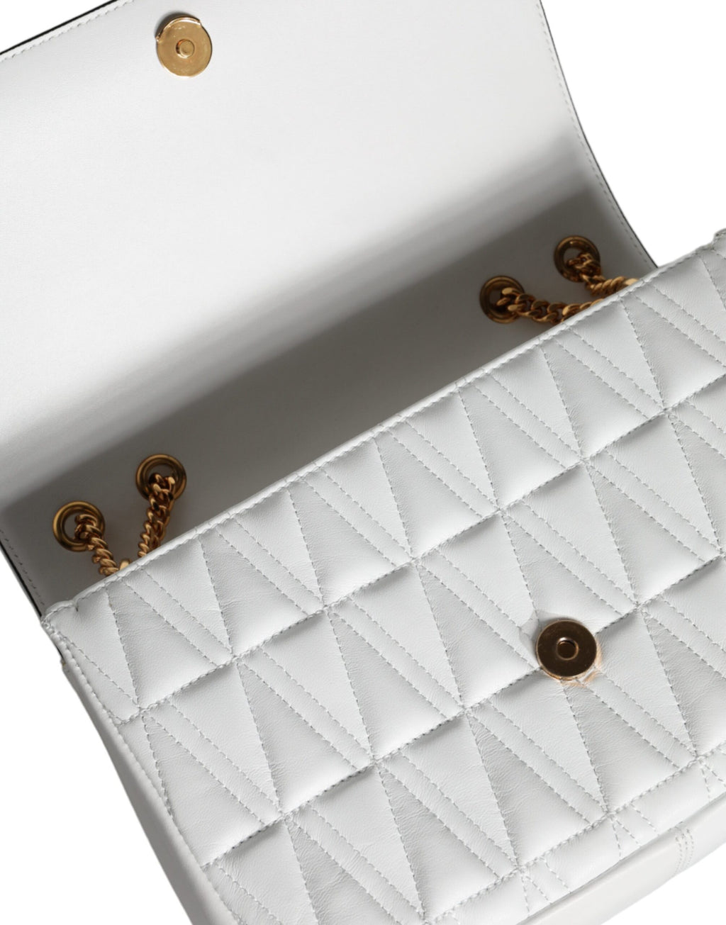 Versace Virtus Quilted Crossbody Bag White