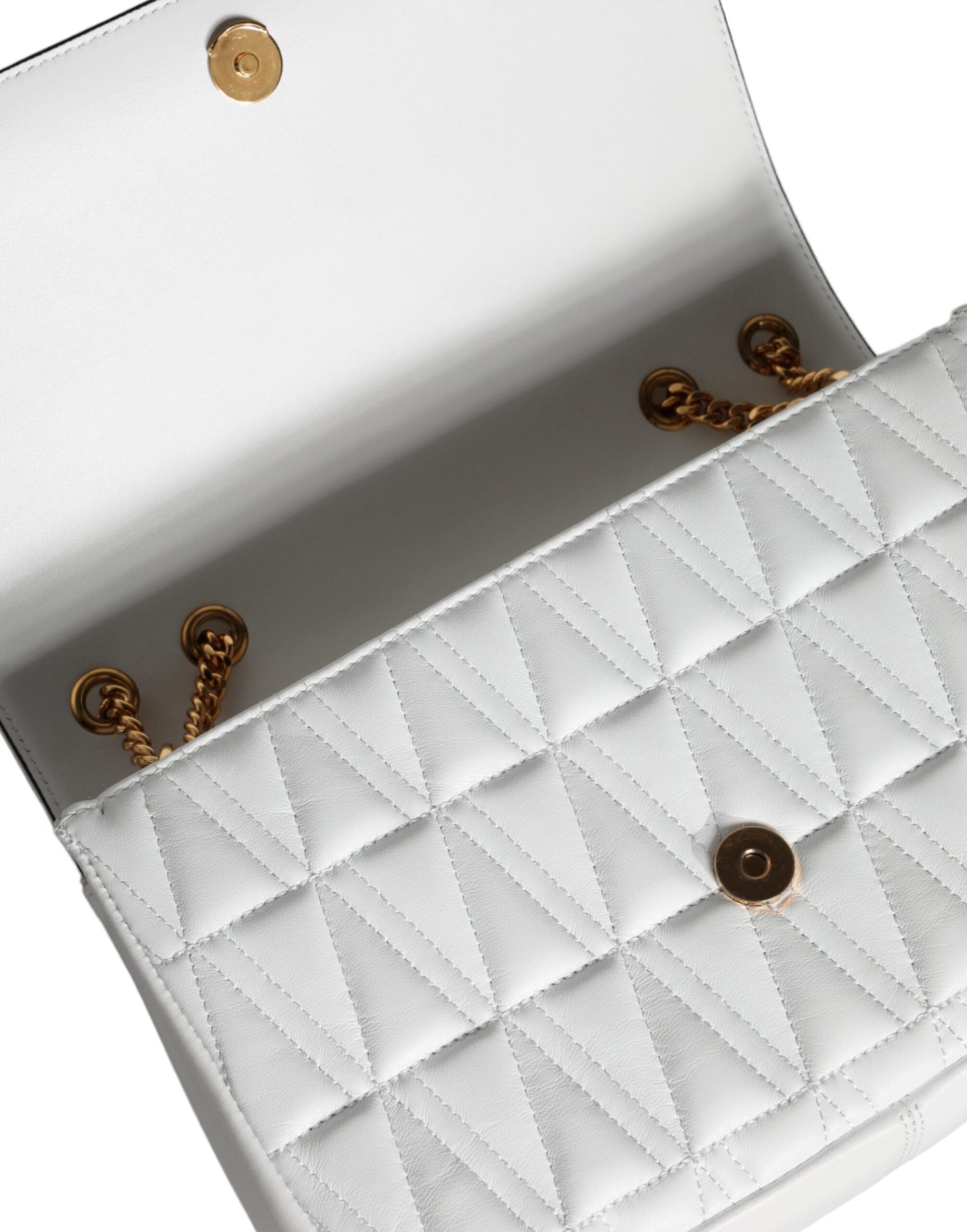 Versace Virtus Quilted Crossbody Bag White