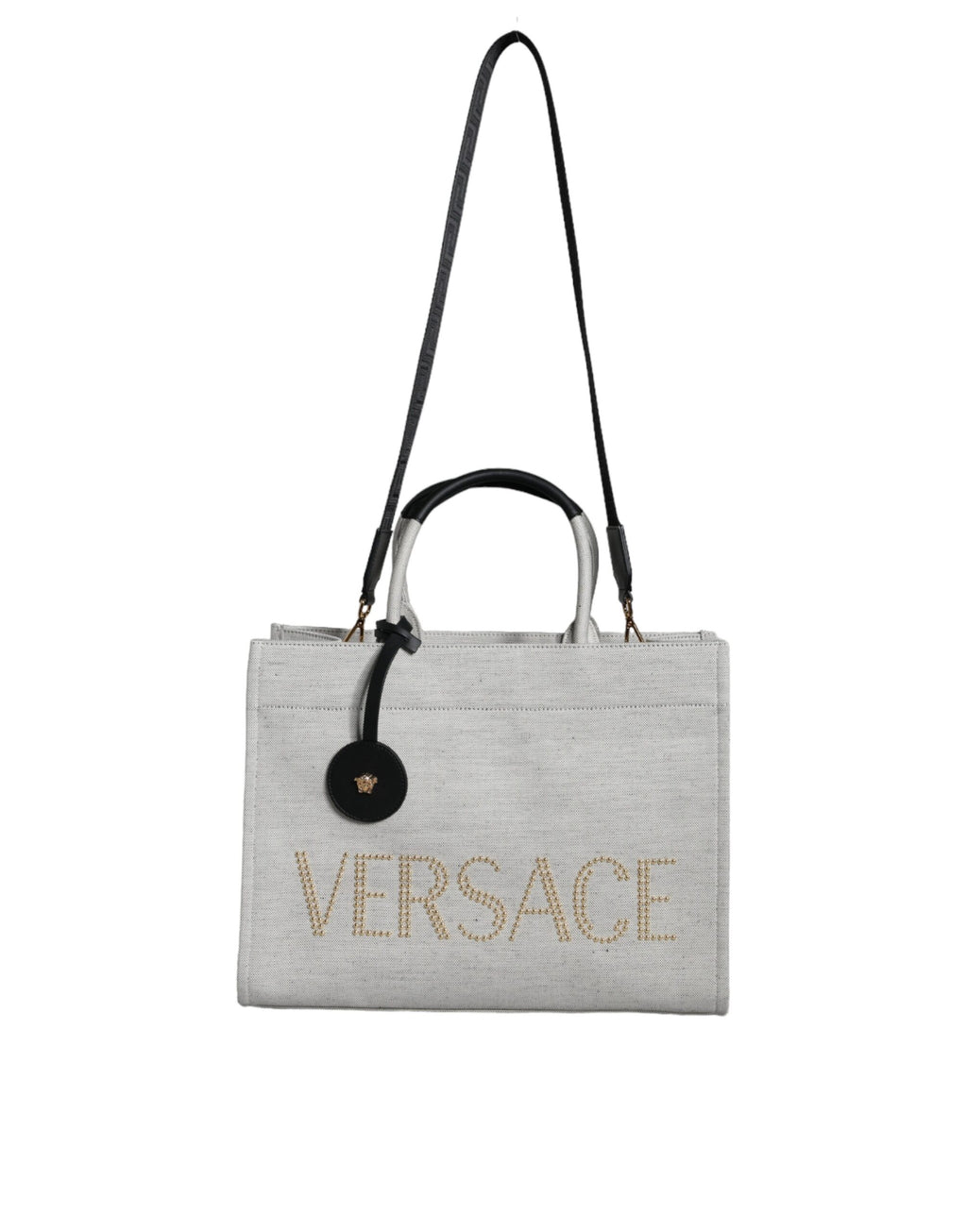 Versace Logo Tote Bag White Black