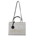 Versace Logo Tote Bag White Black