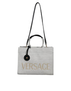 Versace Logo Tote Bag White Black