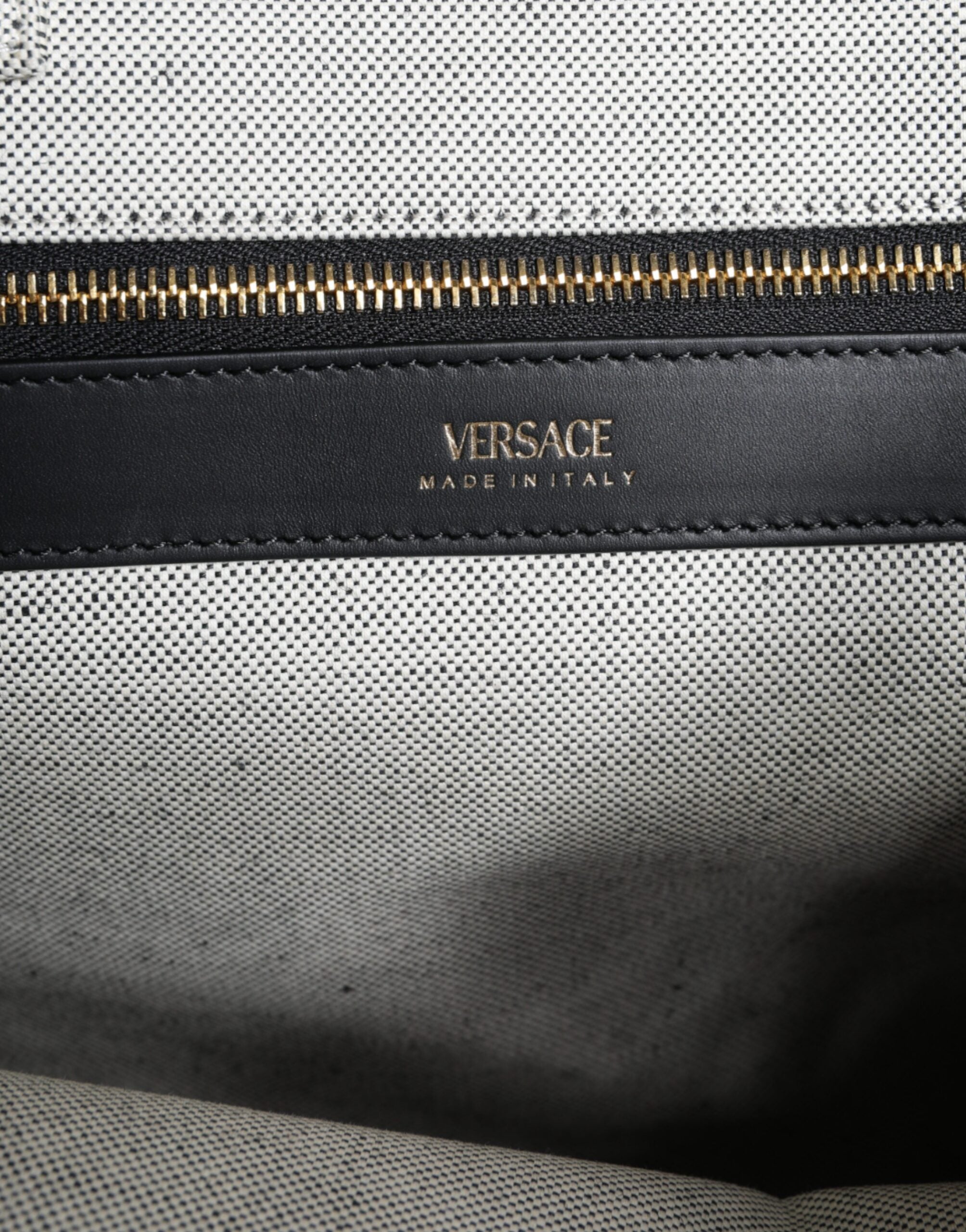 Versace Logo Tote Bag White Black