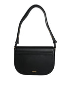 Versace Virtus Leather Shoulder Bag Black