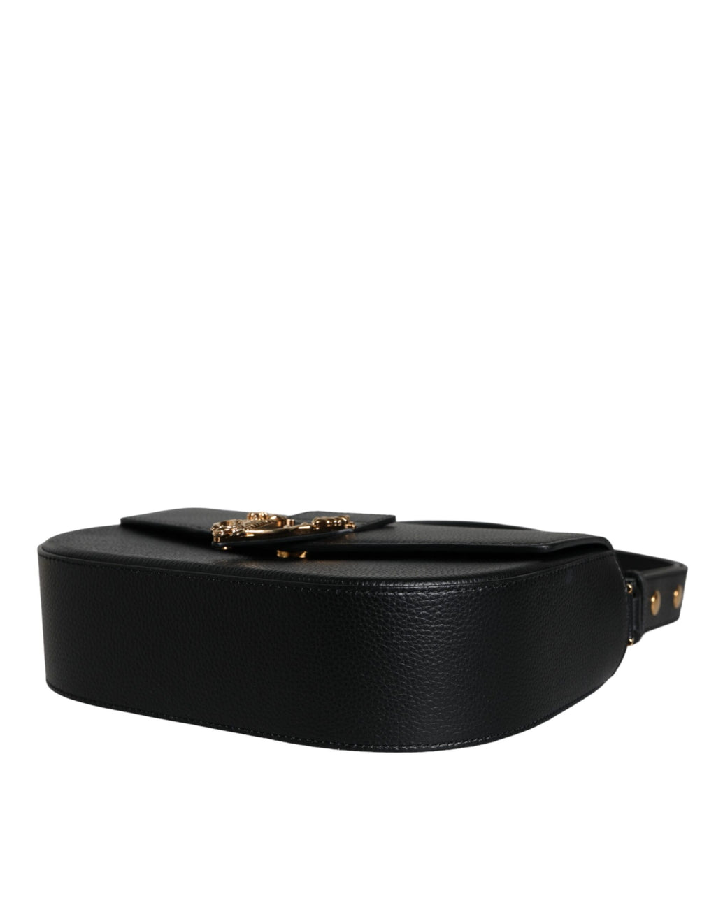 Versace Virtus Leather Shoulder Bag Black