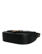 Versace Virtus Leather Shoulder Bag Black