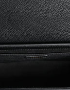 Versace Virtus Leather Shoulder Bag Black