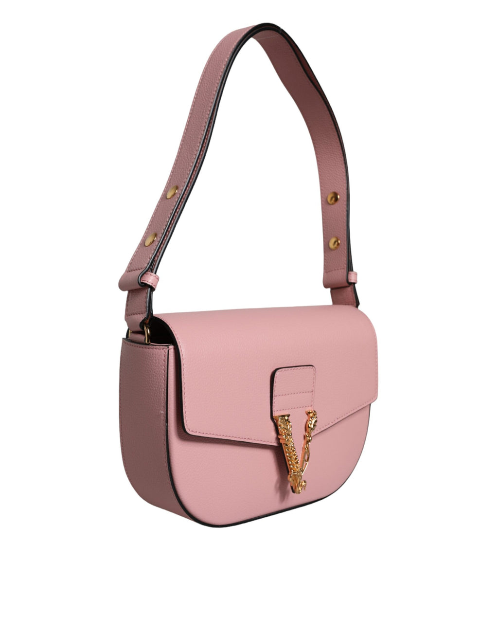 Versace Virtus Leather Shoulder Bag Pink
