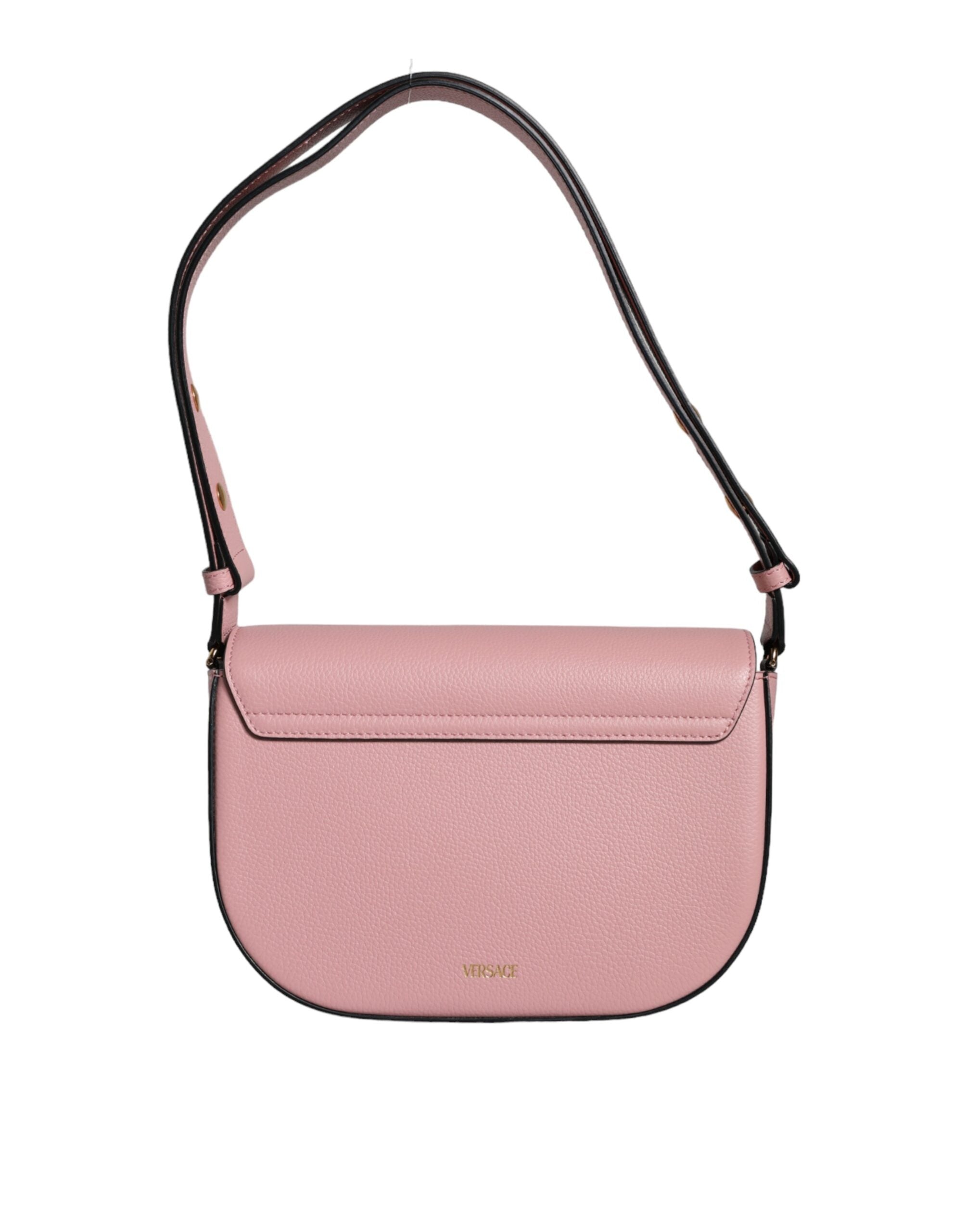 Versace Virtus Leather Shoulder Bag Pink