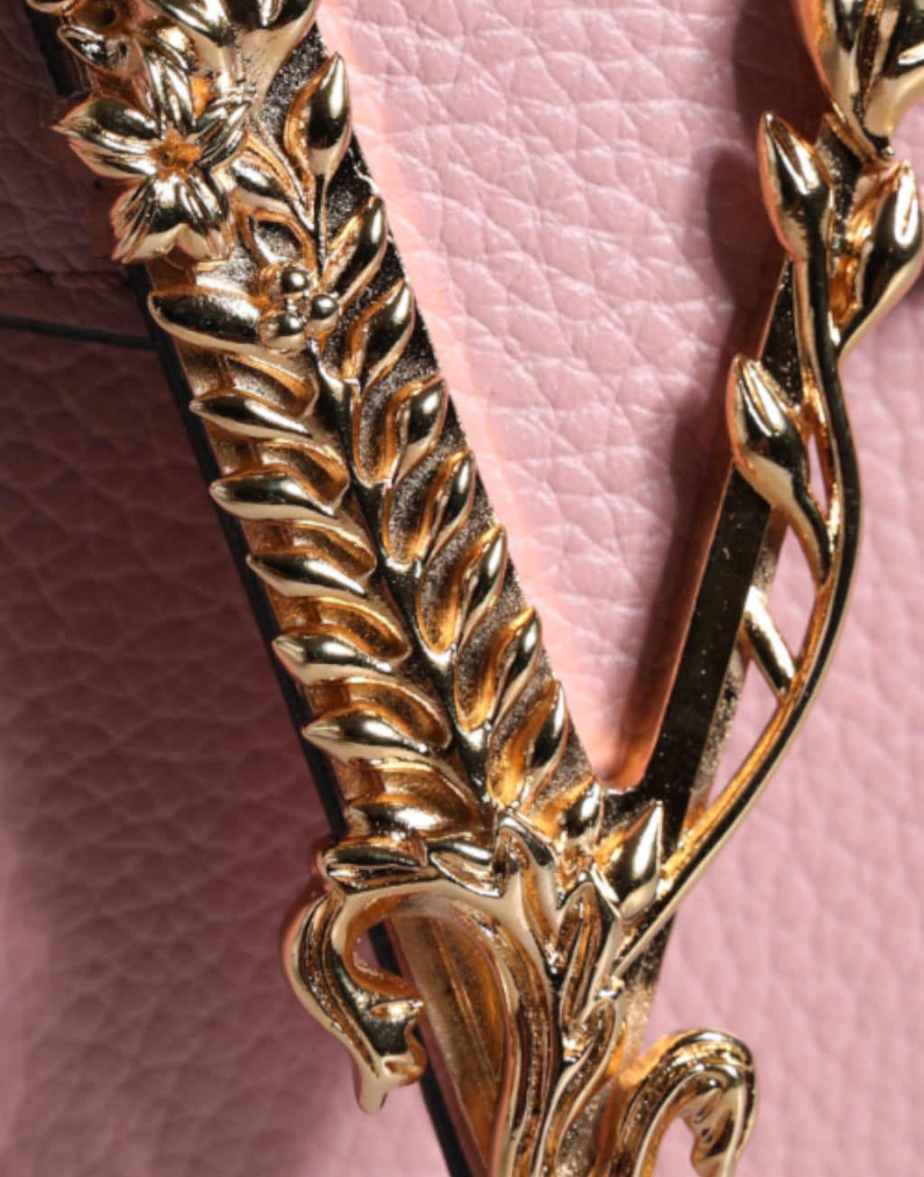 Versace Virtus Leather Shoulder Bag Pink