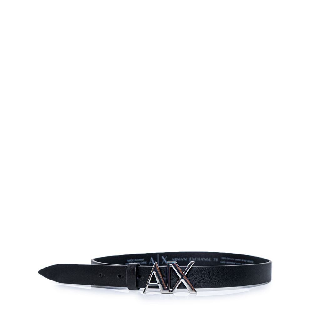 Armani Exchange A|X Logo Leather Belt Black