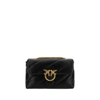 Pinko Love Classic Shoulder Bag Medium Black Quilted Calf Leather