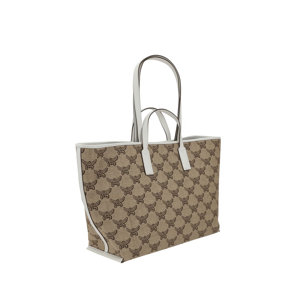 MCM Medium Himmel Visetos Tote Bag in Cognac