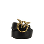 Pinko Love Berry Belt Black 3cm Leather Love Birds Buckle