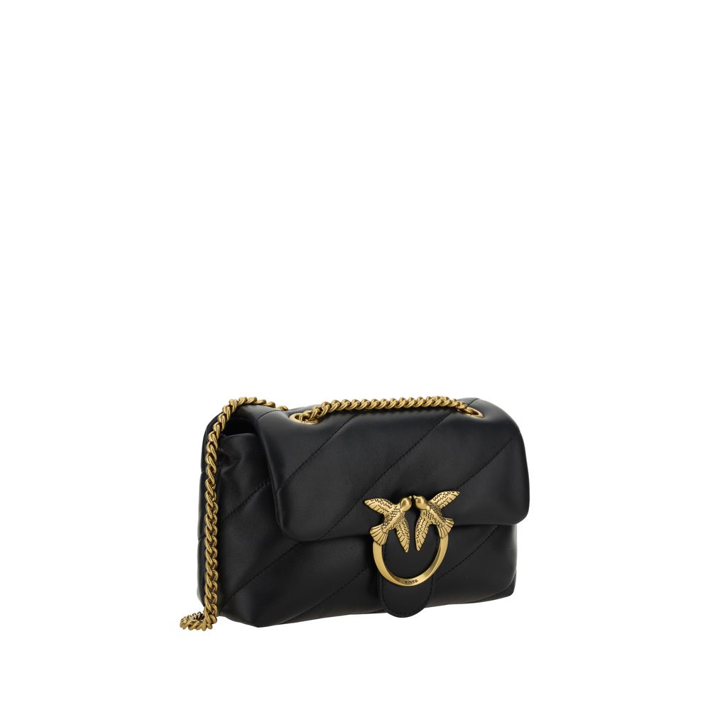 Pinko Love Mini Puff Shoulder Bag Black Quilted Leather