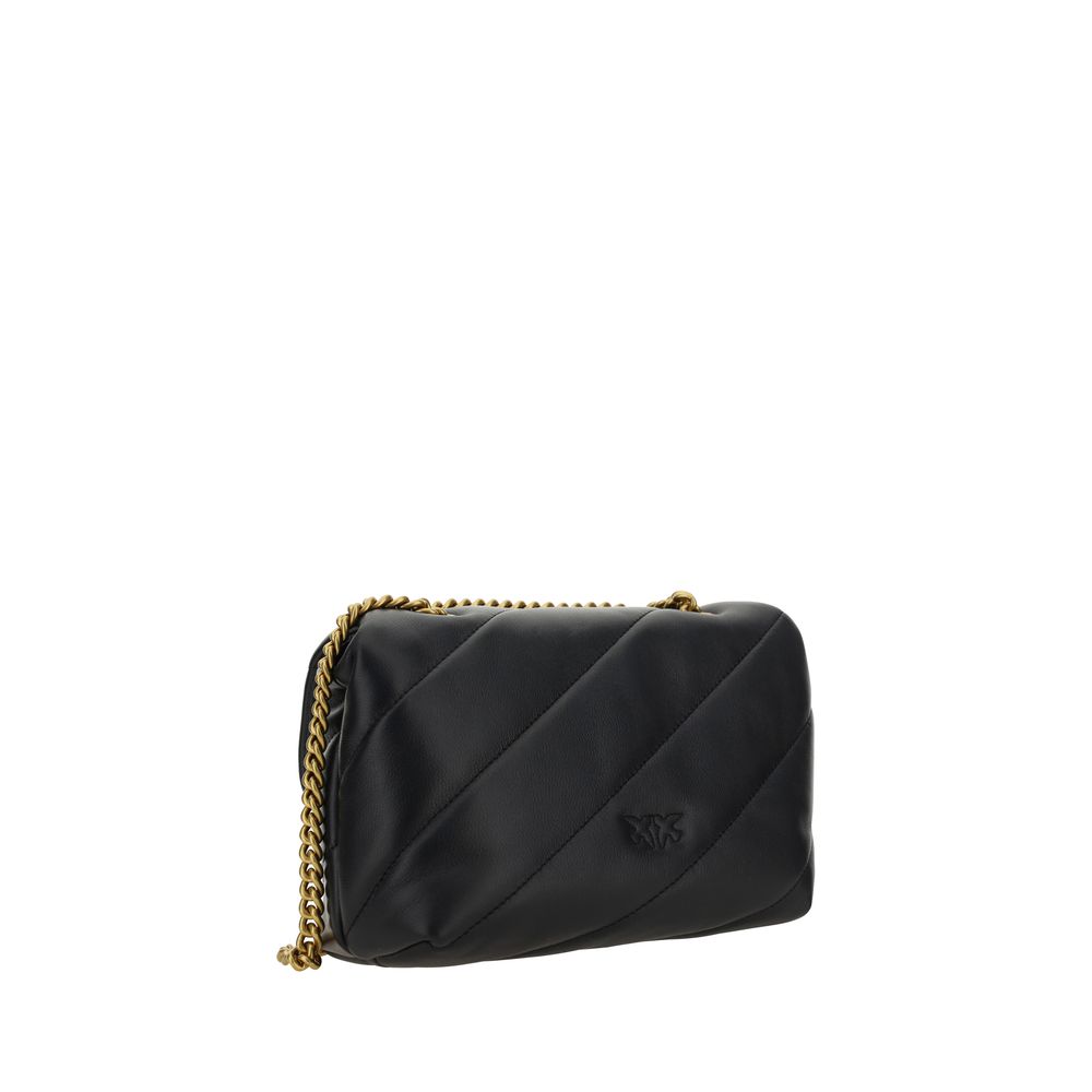Pinko Love Mini Puff Shoulder Bag Black Quilted Leather