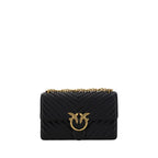 Pinko Love One Classic Medium Shoulder Bag Black Quilted Leather