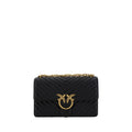 Pinko Love One Classic Medium Shoulder Bag Black Quilted Leather