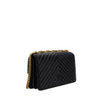 Pinko Love One Classic Medium Shoulder Bag Black Quilted Leather