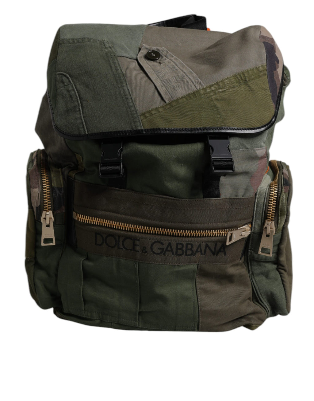 Dolce & Gabbana Camouflage Patchwork Backpack in Military Green