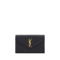 Saint Laurent Monogram Chain Wallet Black Matelassé Leather YSL Logo