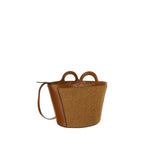 Marni Tropicalia Raffia Bucket Bag in Tobacco