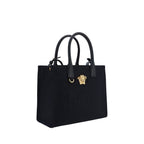 Versace Canvas Tote Shoulder Bag Black