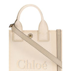 Chloé Carry Small Tote Bag Cotton and Leather