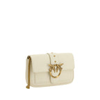 Pinko Love One Wallet on Chain Cream Leather