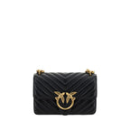 Pinko Mini Love Shoulder Bag Black Quilted Leather