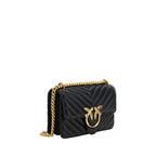 Pinko Mini Love Shoulder Bag Black Quilted Leather