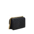 Pinko Mini Love Shoulder Bag Black Quilted Leather