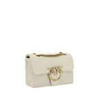 Pinko Love Mini Puff Shoulder Bag Cream Quilted Leather